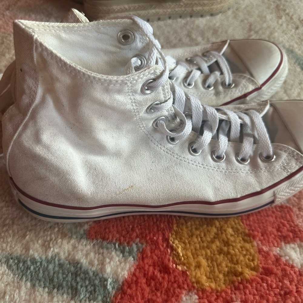 Classic White High-Top Canvas Sneakers